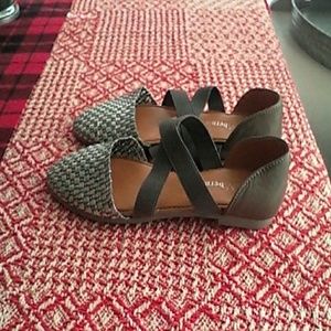 Bernie Mev Silver Mesh and Gray Sandals/Mules